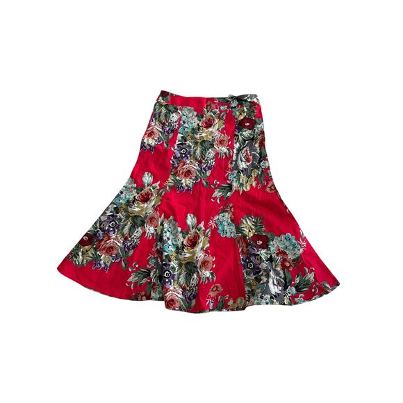 Vintage Connection 18 Red Hawaiian Floral Skirt Sz M NWT - Picture 6 of 6